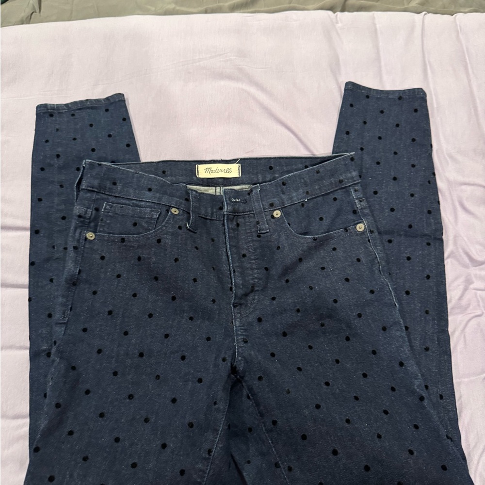 Madewell Blue Polka Dot Jeans